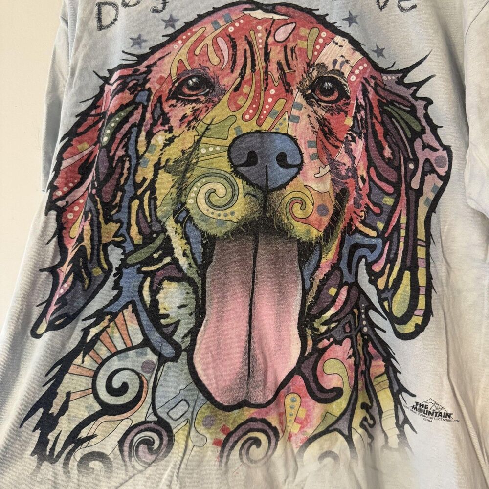 The Mountain Dog Is Love Shirt Mens XL Gray Tie Dye Dean Russo Graphic Tee - Picture 4 of 7